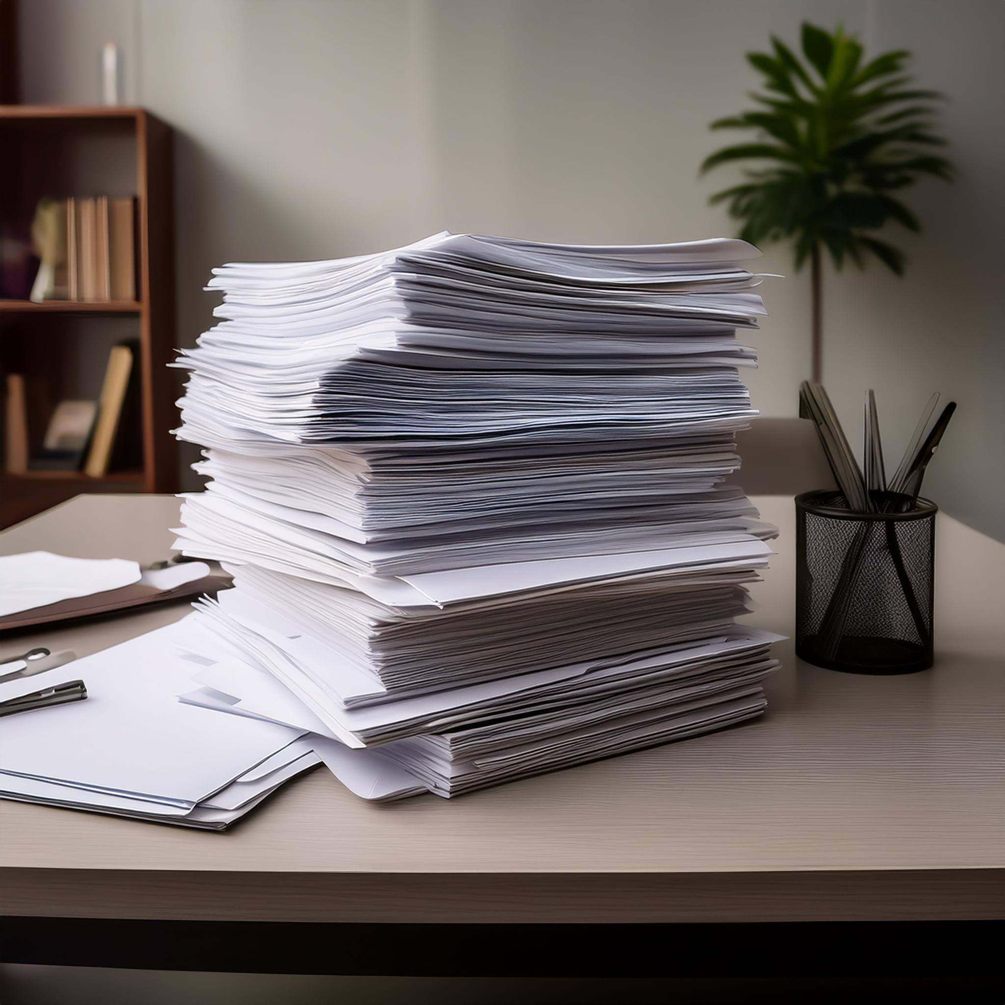 Steuerdokumente und Finanzberichte auf einem Schreibtisch